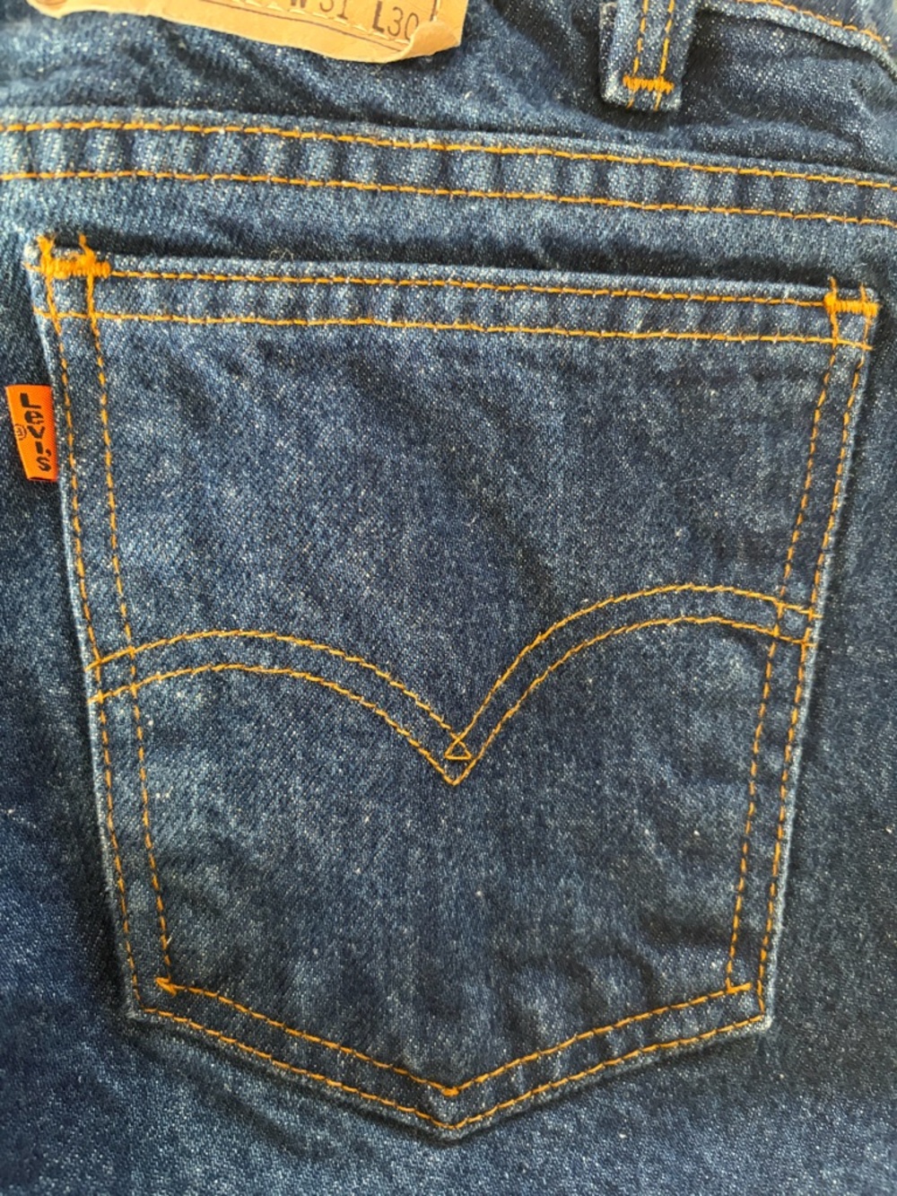 Levi's Men's Blue Denim Slim Jeans with Orange Stitching